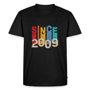 Since 2009 retro - T-shirt Premium bio Homme - noir - Devant - Nico (187cm)