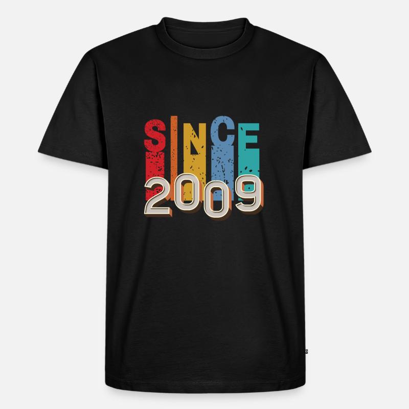 Seit 2009 retro - Männer Premium Bio T-Shirt - Schwarz