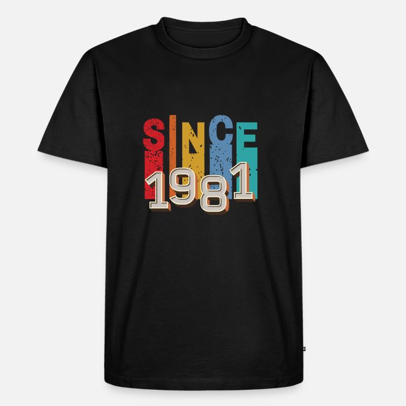 Seit 1981 retro - Männer Premium Bio T-Shirt - Schwarz