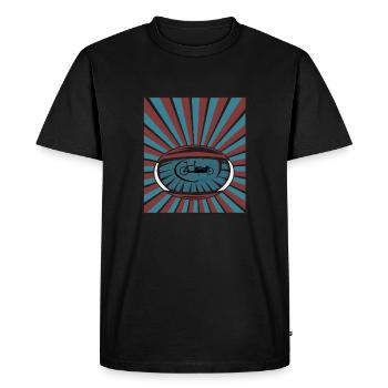 Vélo cargo dans les yeux avec poutres - T-shirt Premium bio Homme - noir - Devant - Nico (187cm)