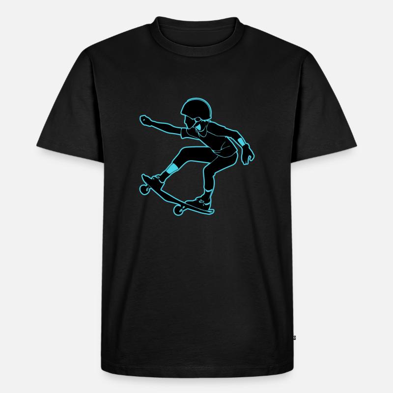 Skateboard Madchen Junge - Männer Premium Bio T-Shirt - Schwarz