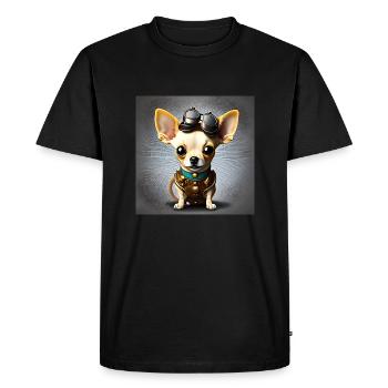 Chihuahua chiot steampunk - T-shirt Premium bio Homme - noir - Devant - Nico (187cm)