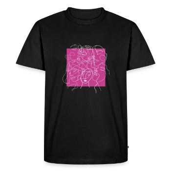 Face line pink - Men's Premium Organic T-Shirt - black - Front - Nico (187cm)