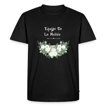 Équipe de la mariée floral - T-shirt Premium bio Homme - noir - Devant - Nico (187cm)