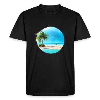 Vacances d’été Palm Islands Island Beach Sun - T-shirt Premium bio Homme - noir - Devant - Nico (187cm)