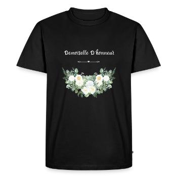 Demoiselle d'honneur floral - T-shirt Premium bio Homme - noir - Devant - Nico (187cm)