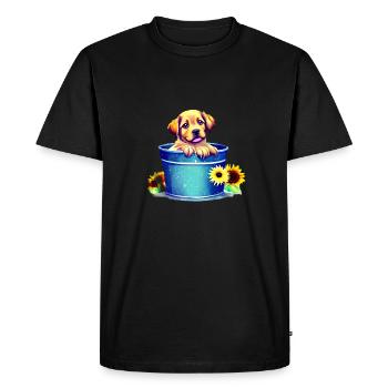 Propriétaires de chiens Chiens Golden Retriever Chiot - T-shirt Premium bio Homme - noir - Devant - Nico (187cm)