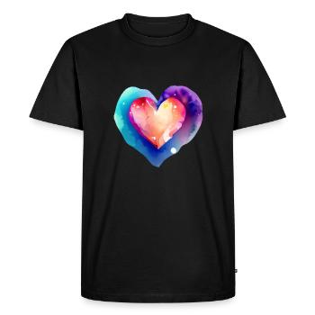 Saint-Valentin, Mariage, Fête des mères, Amour, Fiançailles - T-shirt Premium bio Homme - noir - Devant - Nico (187cm)