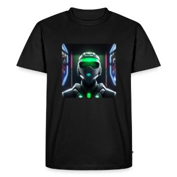 Cyberpunk Space Soldier - Men's Premium Organic T-Shirt - black - Front - Nico (187cm)