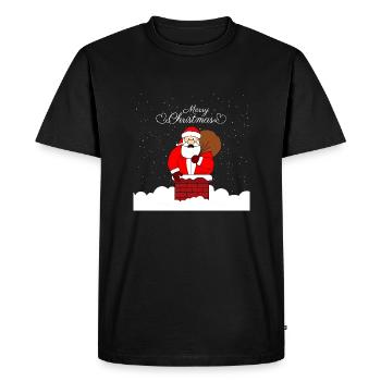 Joyeux Noël Fat Santa - T-shirt Premium bio Homme - noir - Devant - Nico (187cm)