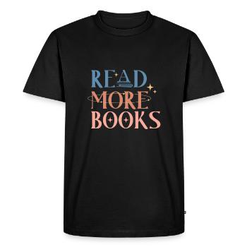 Read more Books - Men's Premium Organic T-Shirt - black - Front - Nico (187cm)