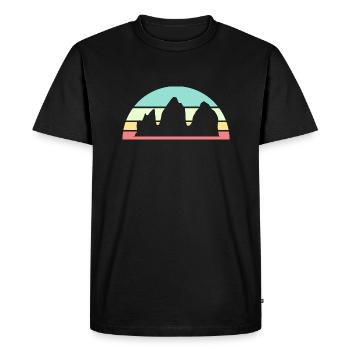 Mystic Peaks: Three Peaks Silhouette - Men's Premium Organic T-Shirt - black - Front - Nico (187cm)