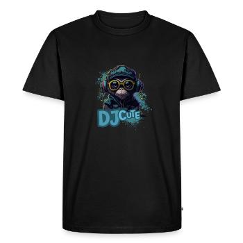 DJ mignon - singe dans des écouteurs - T-shirt Premium bio Homme - noir - Devant - Nico (187cm)