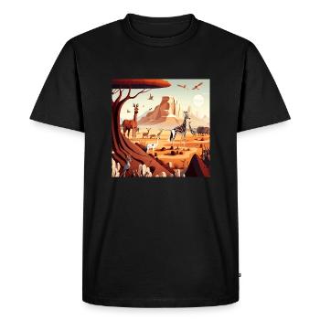 Safari - Men's Premium Organic T-Shirt - black - Front - Nico (187cm)