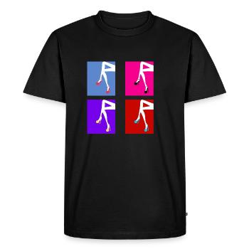 Talon rétro - T-shirt Premium bio Homme - noir - Devant - Nico (187cm)