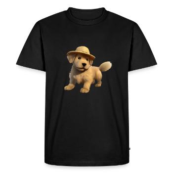 Puppy Golden Retriever Dogs Dog Owners - Men's Premium Organic T-Shirt - black - Front - Nico (187cm)