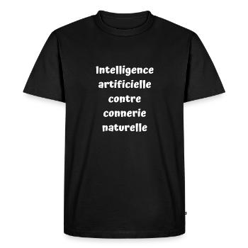 Intelligence artificielle - T-shirt Premium bio Homme - noir - Devant - Nico (187cm)