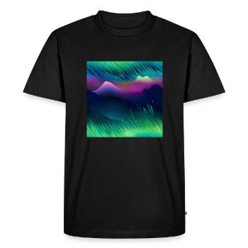 Lumières du Nord Lueur : Collection Aurores Boréales - T-shirt Premium bio Homme - noir - Devant - Nico (187cm)