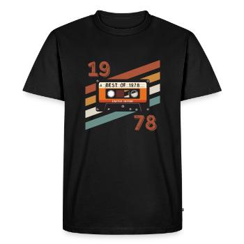1978 retro vintage anniversary - Men's Premium Organic T-Shirt - black - Front - Nico (187cm)