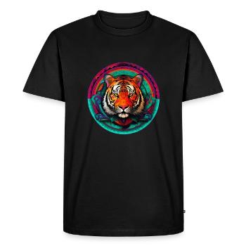 Tiger Mandala Harmony - Men's Premium Organic T-Shirt - black - Front - Nico (187cm)