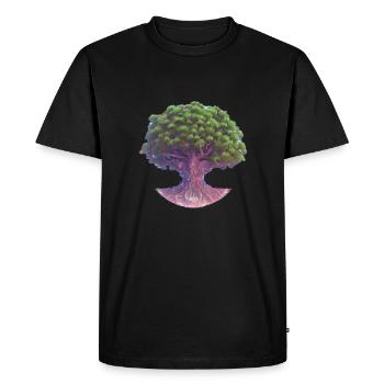 Arbre de Vie Méditation Arbre de Vie Yoga - T-shirt Premium bio Homme - noir - Devant - Nico (187cm)