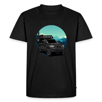 Ramassage // Cabine // Extérieur - T-shirt Premium bio Homme - noir - Devant - Nico (187cm)