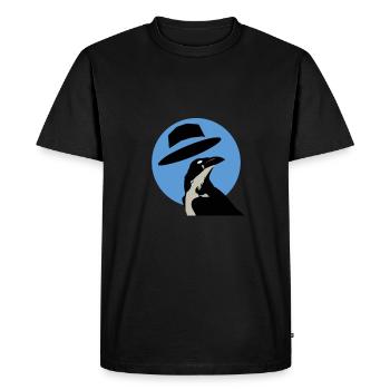 Blue Cool Crow - Men's Premium Organic T-Shirt - black - Front - Nico (187cm)
