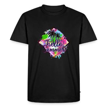 Summer surf croatia beach paradise party vibes - Men's Premium Organic T-Shirt - black - Front - Nico (187cm)