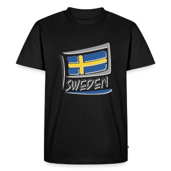 Drapeau de la Suède - T-shirt Premium bio Homme - noir - Devant - Nico (187cm)