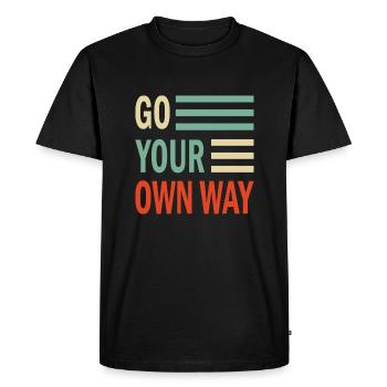 Go your own Way - Men's Premium Organic T-Shirt - black - Front - Nico (187cm)