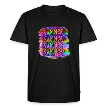 Summer surf croatia beach paradise party vibes Usa - Men's Premium Organic T-Shirt - black - Front - Nico (187cm)