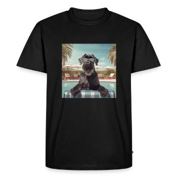Schnauzer géant avec lunettes de soleil en vacances - T-shirt Premium bio Homme - noir - Devant - Nico (187cm)