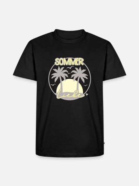 Sommer Liebe - Männer Premium Bio T-Shirt - Schwarz