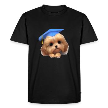 Bachelor Dogs Graduation Terrier Studies - Men's Premium Organic T-Shirt - black - Front - Nico (187cm)