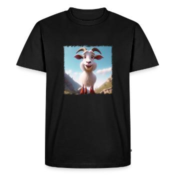 Chèvre heureuse - T-shirt Premium bio Homme - noir - Devant - Nico (187cm)