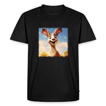 kangourou mignon - T-shirt Premium bio Homme - noir - Devant - Nico (187cm)