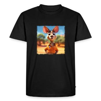 Kangourou mignon - T-shirt Premium bio Homme - noir - Devant - Nico (187cm)