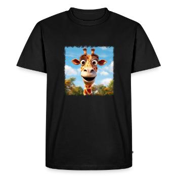 Girafe mignonne - T-shirt Premium bio Homme - noir - Devant - Nico (187cm)