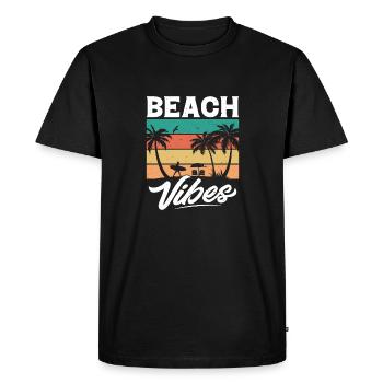 Beach Vibes - Men's Premium Organic T-Shirt - black - Front - Nico (187cm)