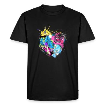 Graffiti style Splash hip hop couleurs peintre couleur - T-shirt Premium bio Homme - noir - Devant - Nico (187cm)