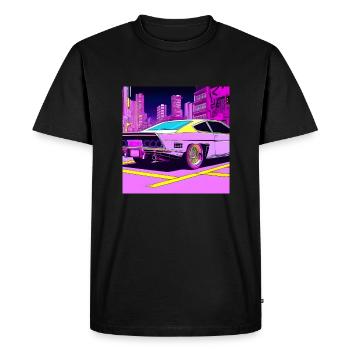Cyberpunk Car Futuriste Night City 80s Rétro - T-shirt Premium bio Homme - noir - Devant - Nico (187cm)