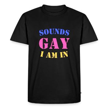 Sounds happy I'm on board - Men's Premium Organic T-Shirt - black - Front - Nico (187cm)