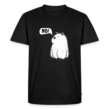 TOUT simplement NON ! Drôle d’ours qui dit NON - T-shirt Premium bio Homme - noir - Devant - Nico (187cm)