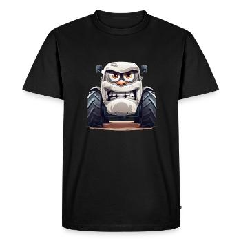 Fun on the farm with the funny tractor - Men's Premium Organic T-Shirt - black - Front - Nico (187cm)
