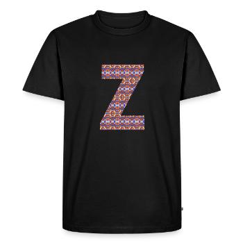 Monogram Letter Z- geometric pattern - Men's Premium Organic T-Shirt - black - Front - Nico (187cm)