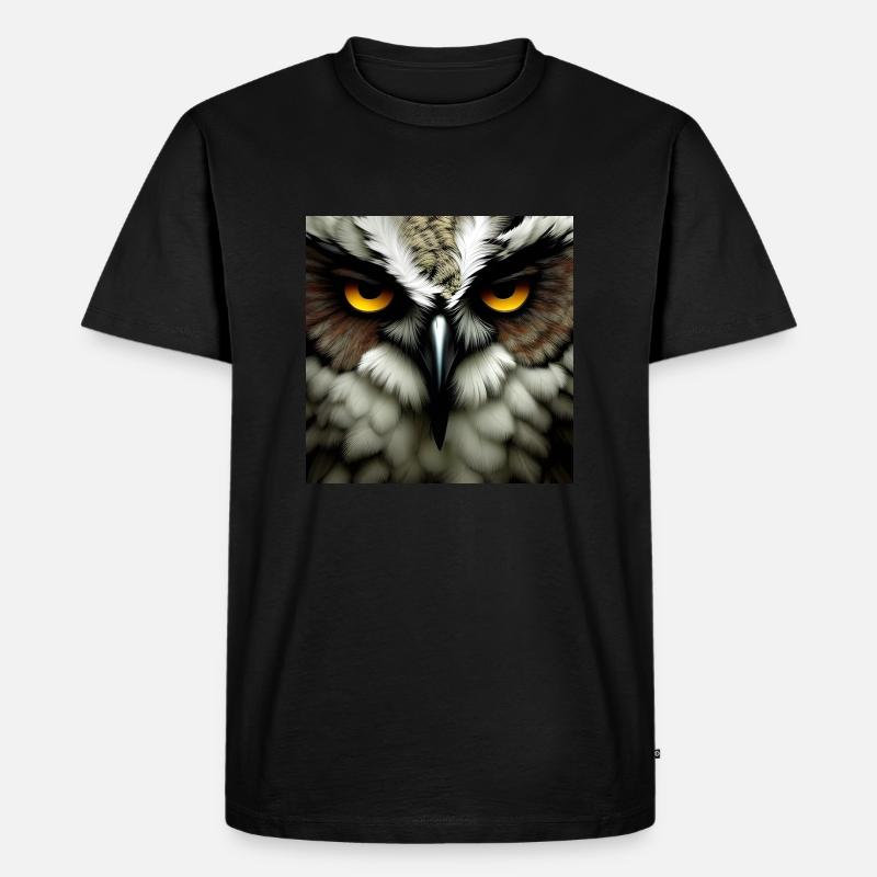 Eule - Männer Premium Bio T-Shirt - Schwarz
