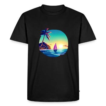 voilier voilier voilier voilier voilier voilier - T-shirt Premium bio Homme - noir - Devant - Nico (187cm)