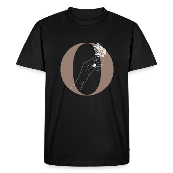 lettre o papillon magique - T-shirt Premium bio Homme - noir - Devant - Nico (187cm)