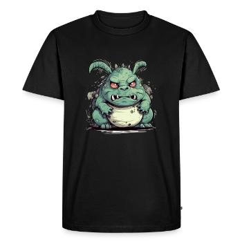Zaki le streum - T-shirt Premium bio Homme - noir - Devant - Nico (187cm)
