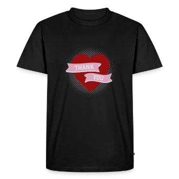 Merci - T-shirt Premium bio Homme - noir - Devant - Nico (187cm)